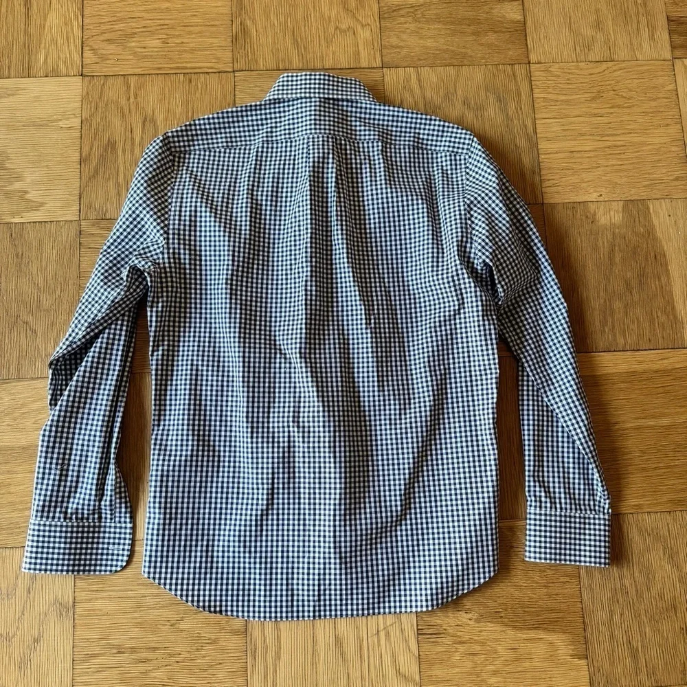 J. Crew Slim Mens Medium Blue White Gingham Button Down Shirt Checkered Plaid